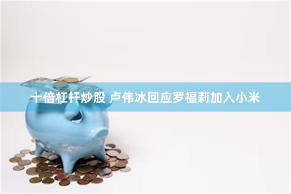 十倍杠杆炒股 卢伟冰回应罗福莉加入小米